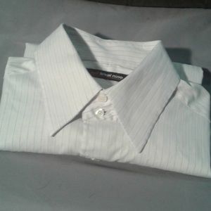 Striped dress shirt with 2 button collar